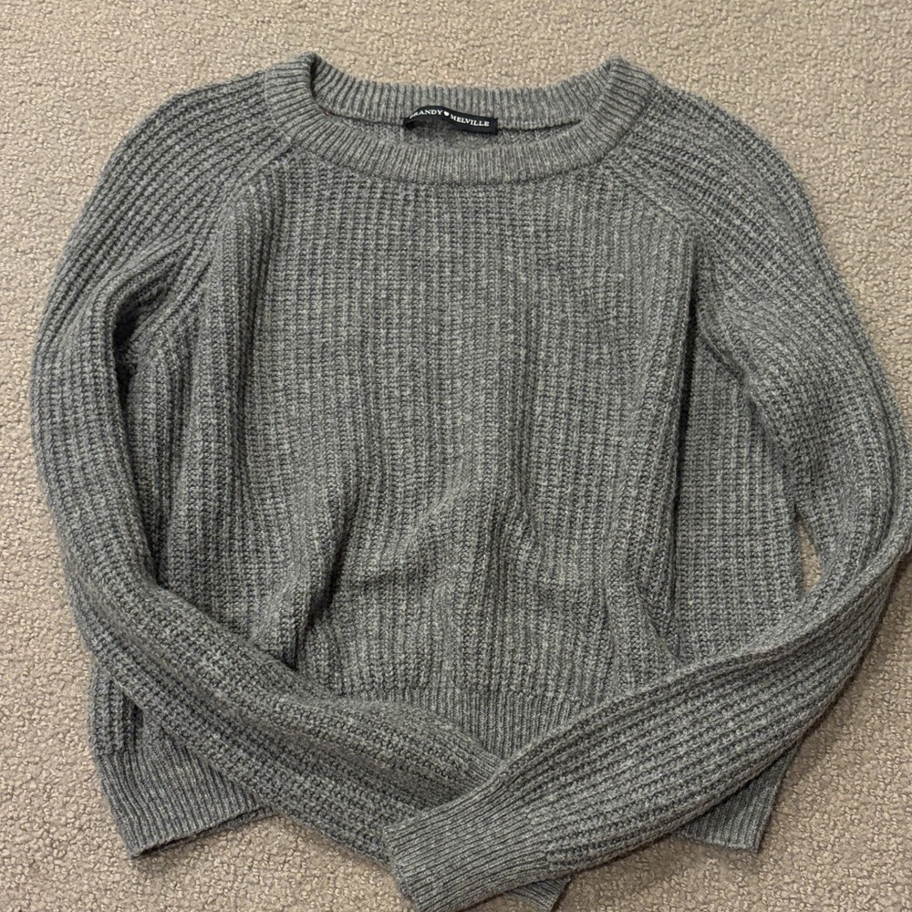 Brandy Melville Charcoal Ribbed Sweater